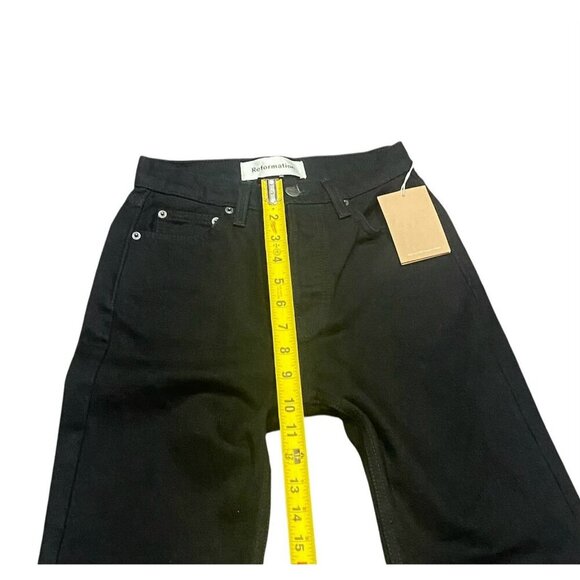 Reformation Jeans Jordi Kick Flare‎ Black Size 23 Mid Rise Crop/Ankle NWT - Picture 11 of 11